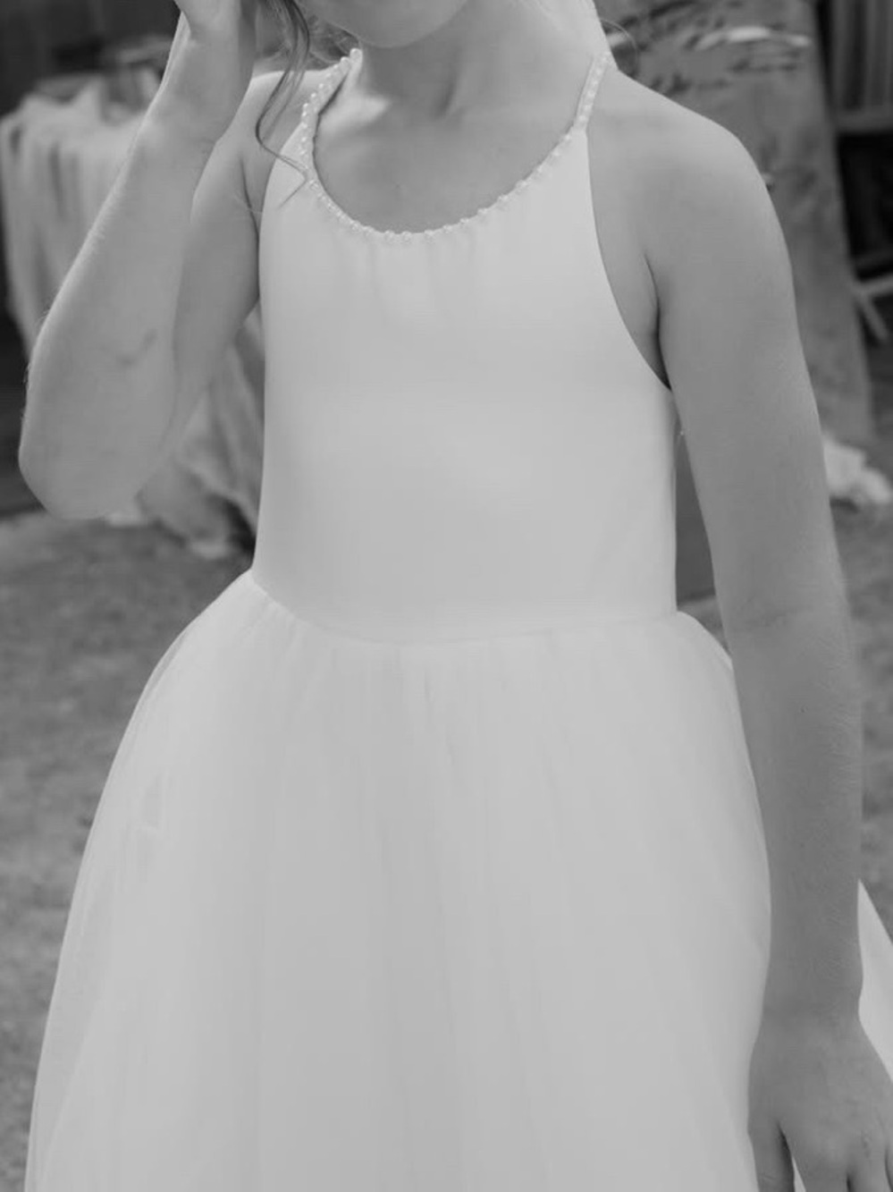 Pearl Neckline Flowergirl dress